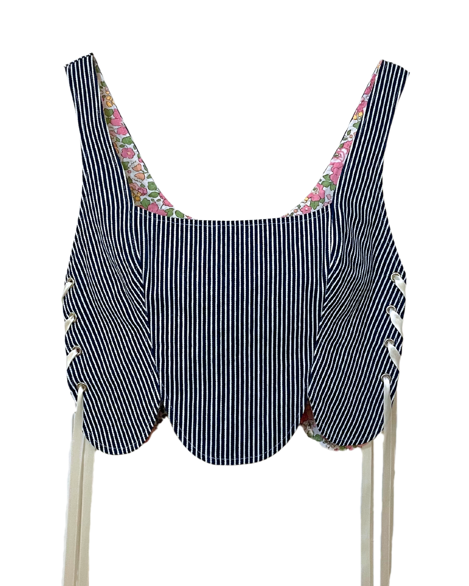 Tulip Top in Railroad Stripe- XS (Fit A)